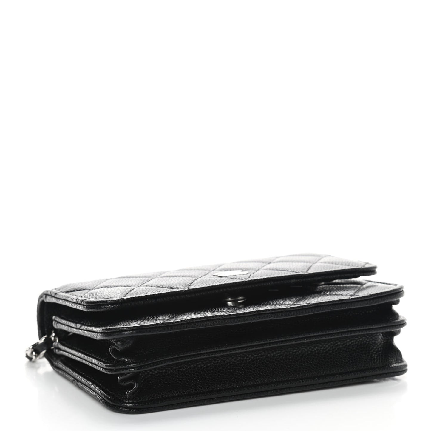 Caviar Quilted Mini Wallet On Chain WOC Black