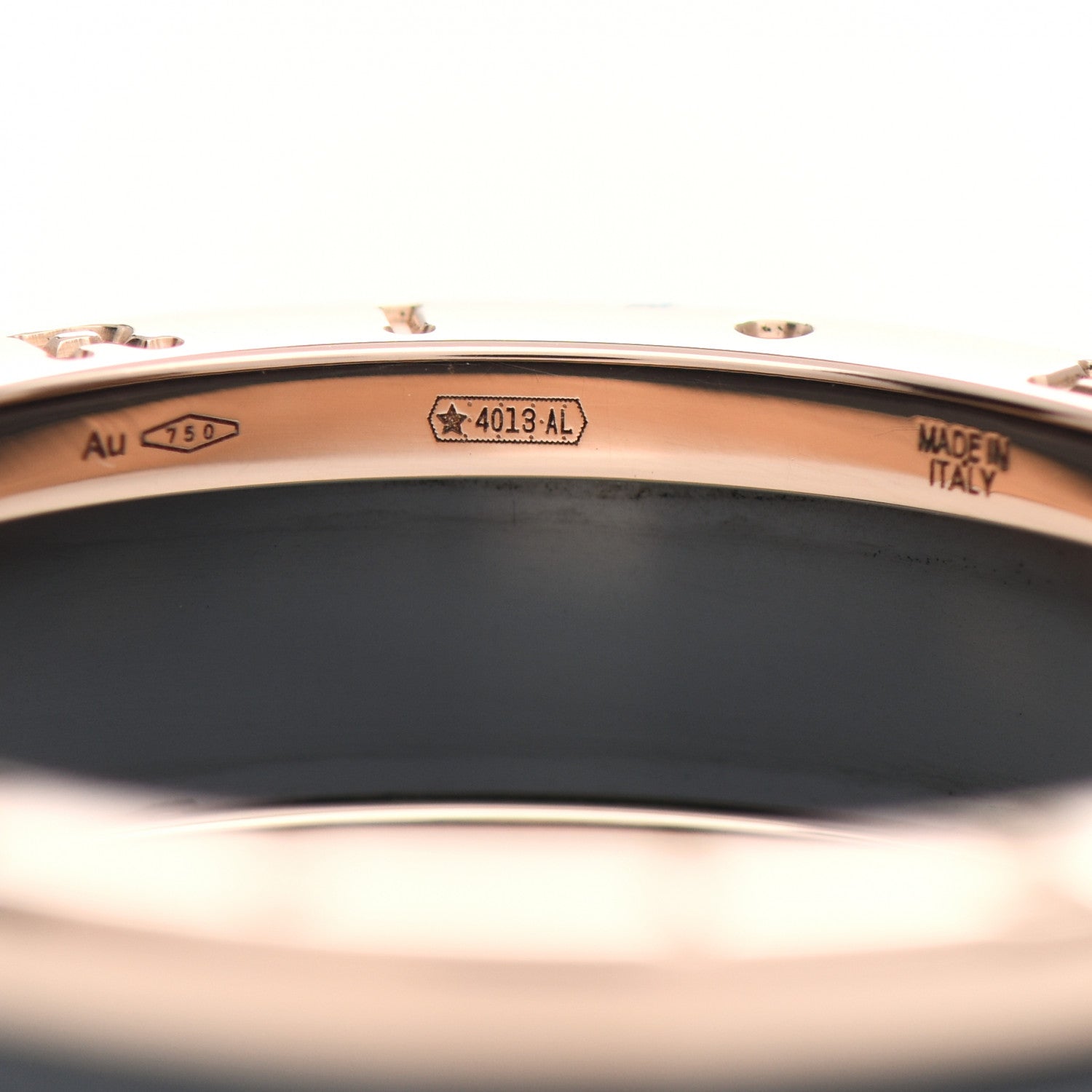 Bulgari 18K Rose Gold Black Ceramic B.Zero1 Two-Band Ring 70 13 5 of 6