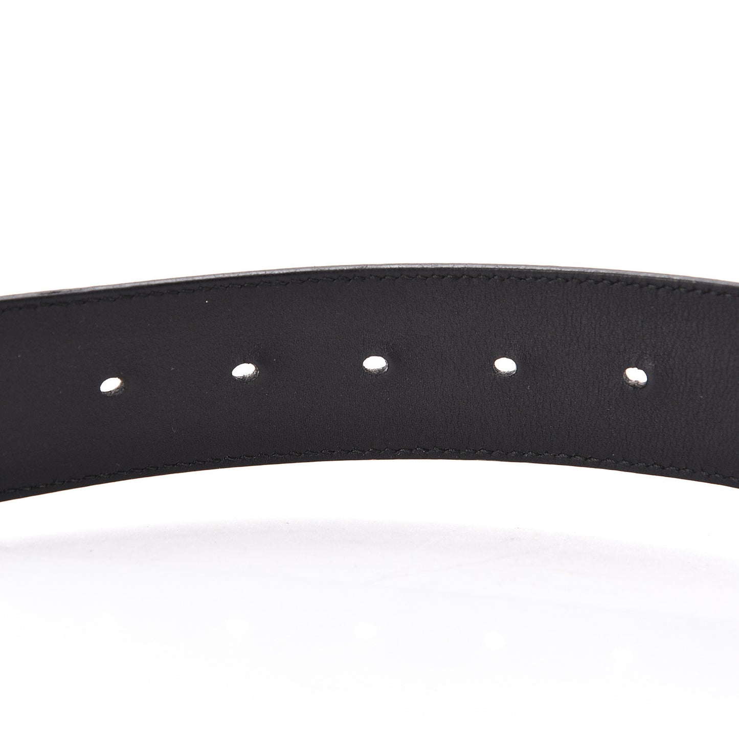 Textured Dollar Calfskin Nickel Double G 40mm Belt 105 42 Black