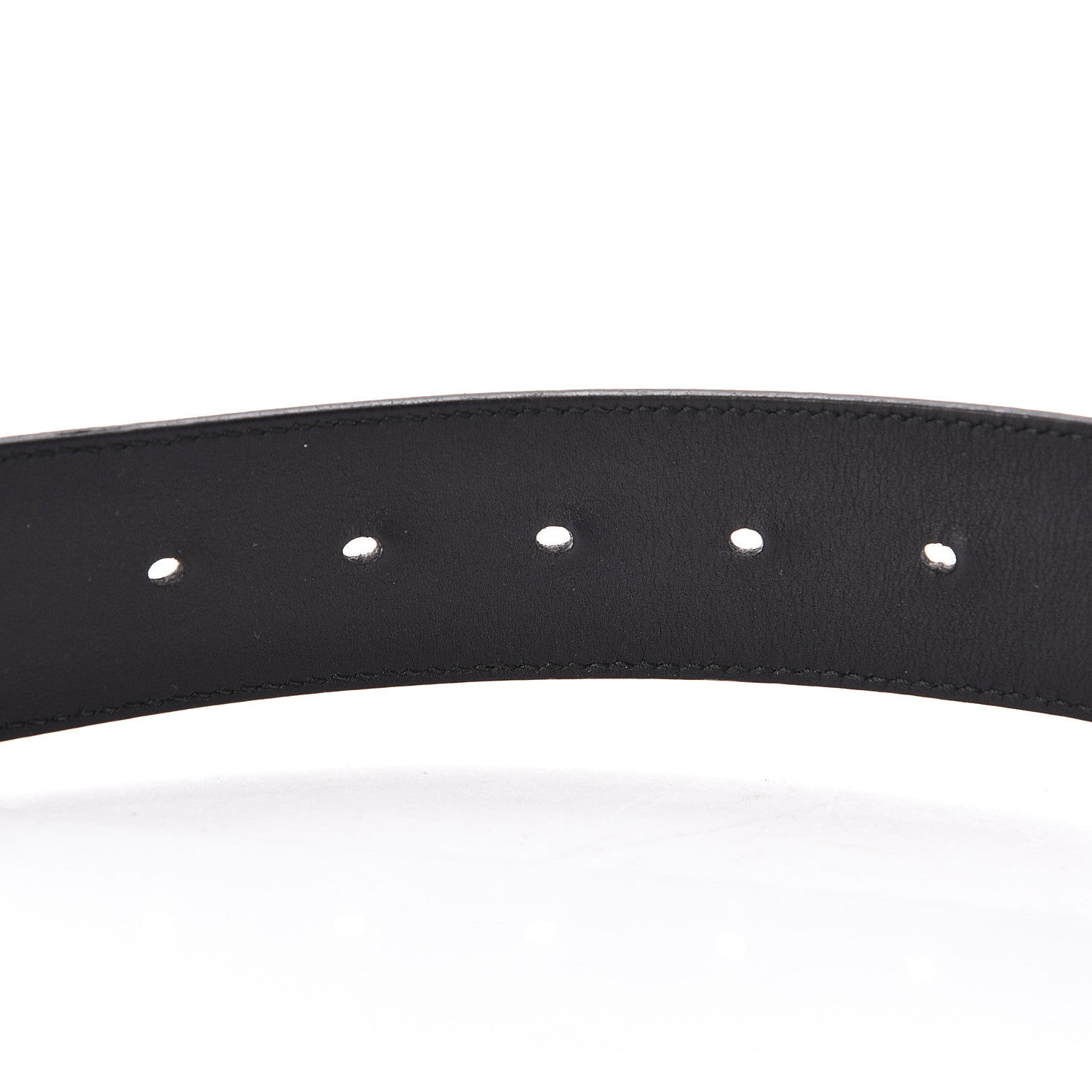 Gucci Textured Dollar Calfskin Nickel Double G 40mm Belt 105 42 Black 6 of 9