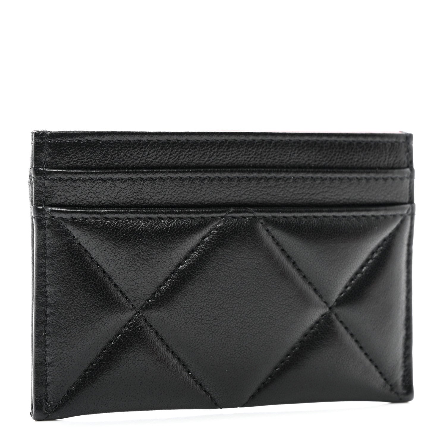Chanel Lambskin Quilted Chanel 19 Card Holder Black 3 of 8