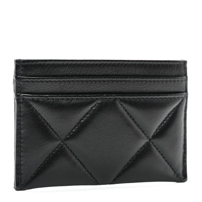 Chanel Lambskin Quilted Chanel 19 Card Holder Black 3 of 8