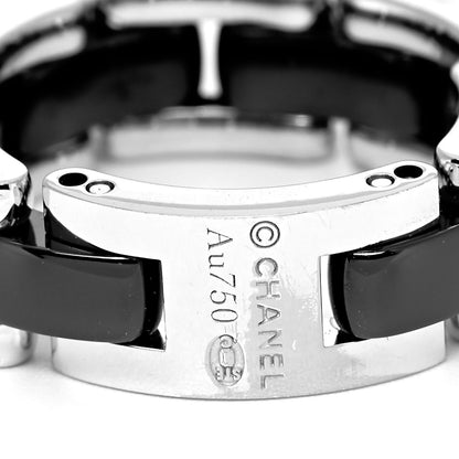 Chanel 18K White Gold Ceramic Diamond Medium Ultra Ring Black 53 6.5 4 of 5