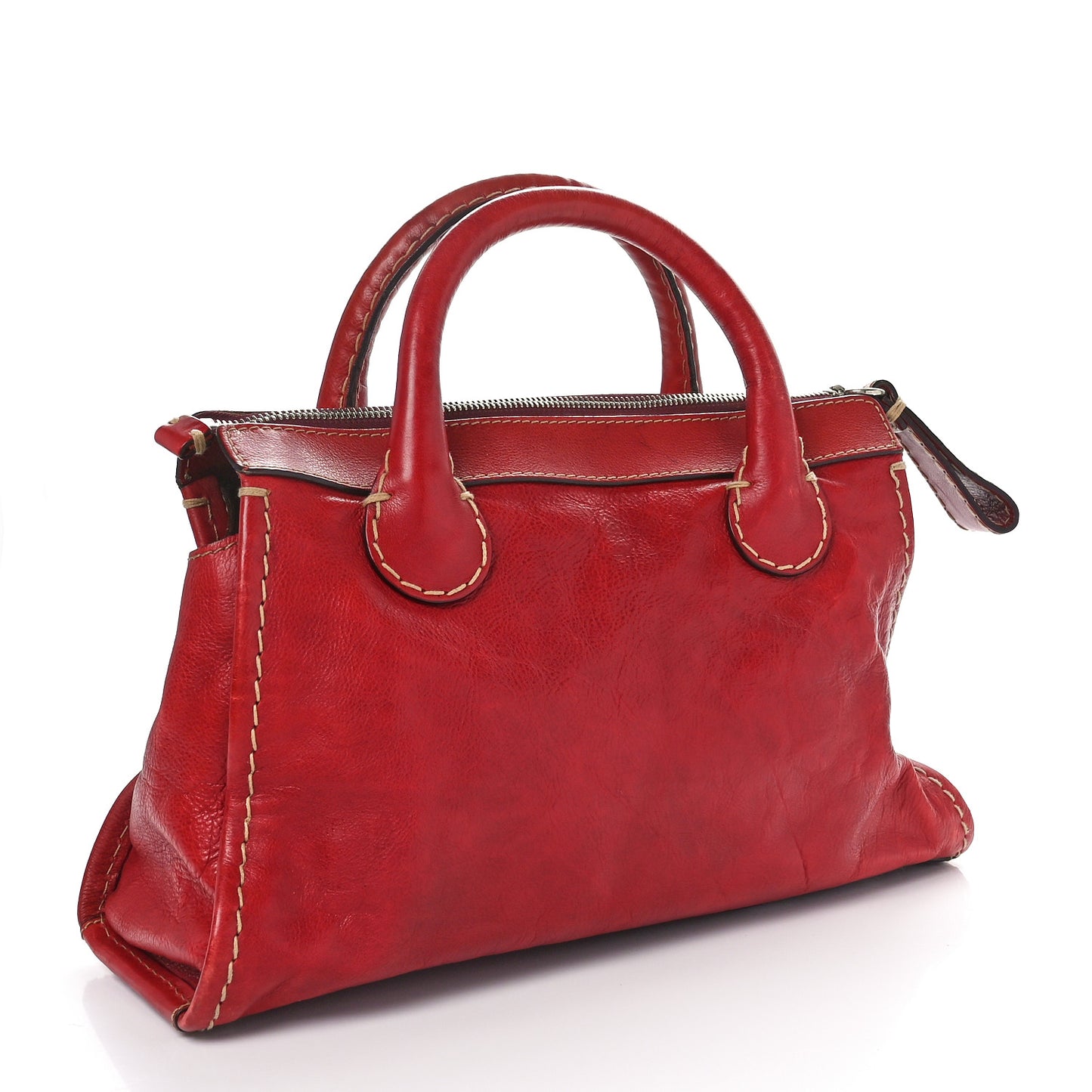 Calfskin Edith Satchel Whiskey