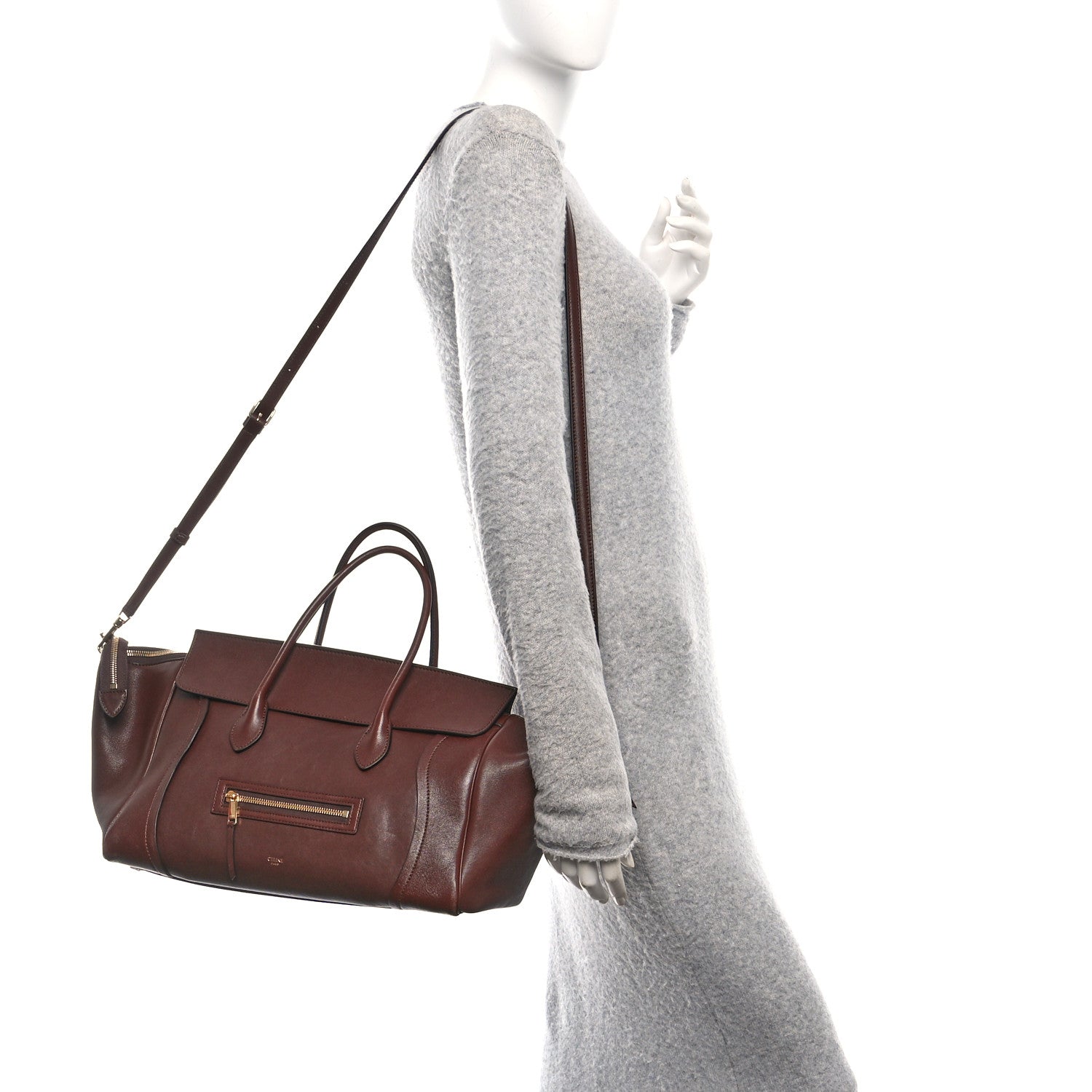 Celine Supple Shiny Lambskin Medium New Luggage Brick 3 of 11