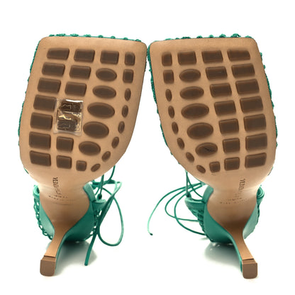 Bottega Veneta Mesh Nappa Stretch Ankle Tie 90mm Sandals 36.5 Acid Turquoise 5 of 7