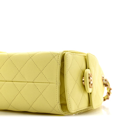 Chanel Caviar Quilted Mini Chanel 25 Handbag Light Yellow Light Yellow 10 of 11