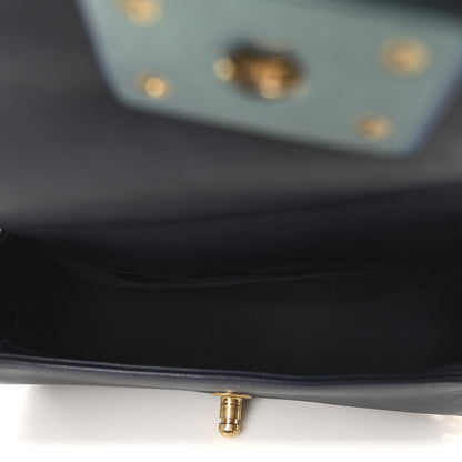Chanel Sheepskin Braided Small Boy Reverso Flap Navy 5 of 10