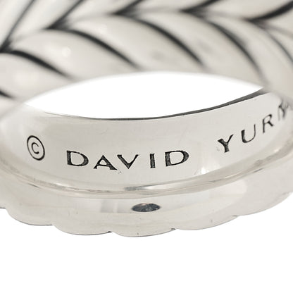 David Yurman Sterling Silver 9mm Chevron Band Ring 58 8.25 5 of 7