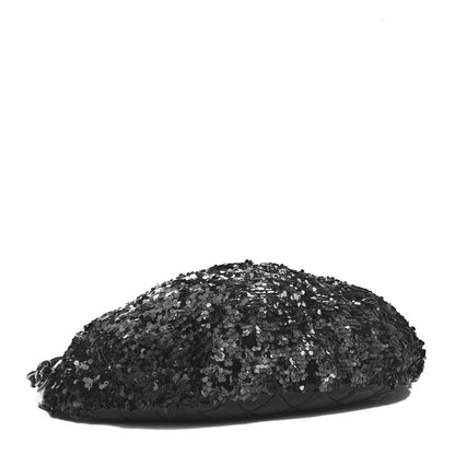 Chanel Sequin Shiny Aged Calfskin Sparkling City Waist Bag Fanny Pack Black Silver 4 of 11