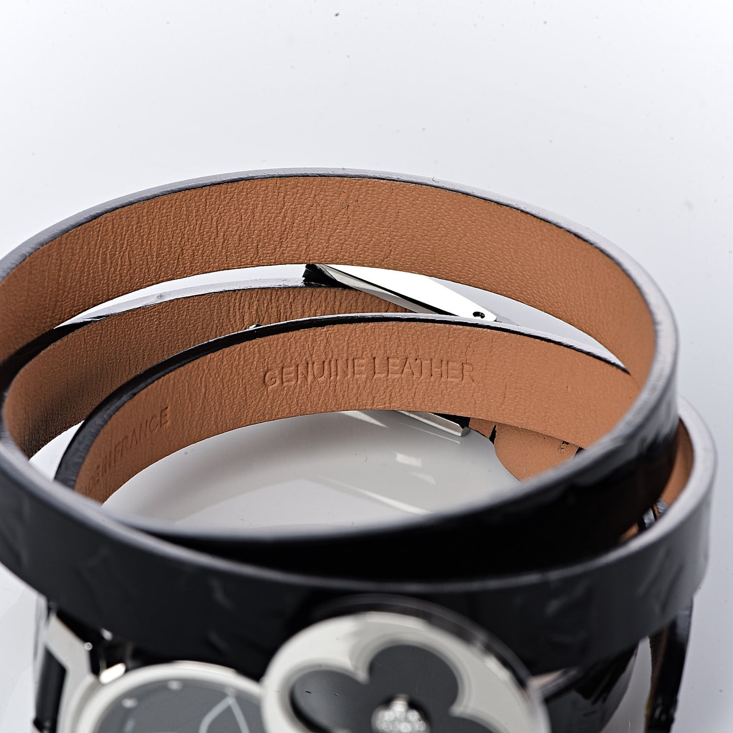 Stainless Steel Vernis 22mm Tambour Bijou Secret Quartz Watch Black