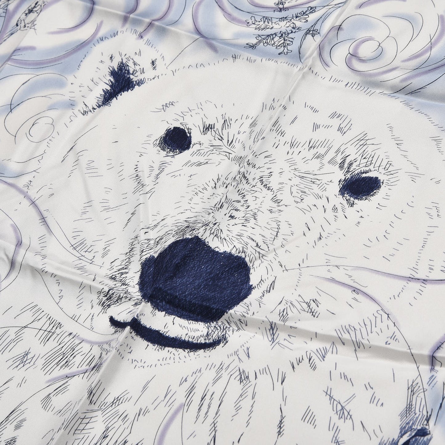 Silk Polar Bear Scarf White