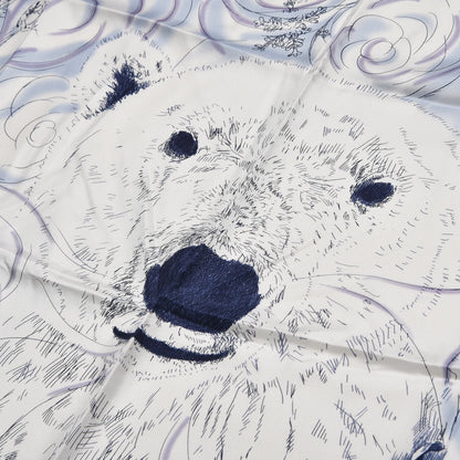 Chanel Silk Polar Bear Scarf White 5 of 5