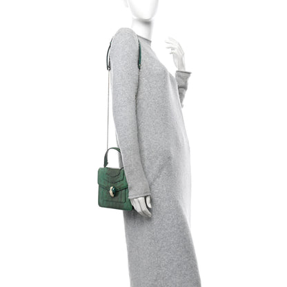 Bulgari Shiny Karung Serpenti Forever Top Handle Green 2 of 14