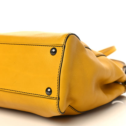 Fendi Vitello Zucca Large Peekaboo Iconic Satchel Yellow Tobacco 8 of 8