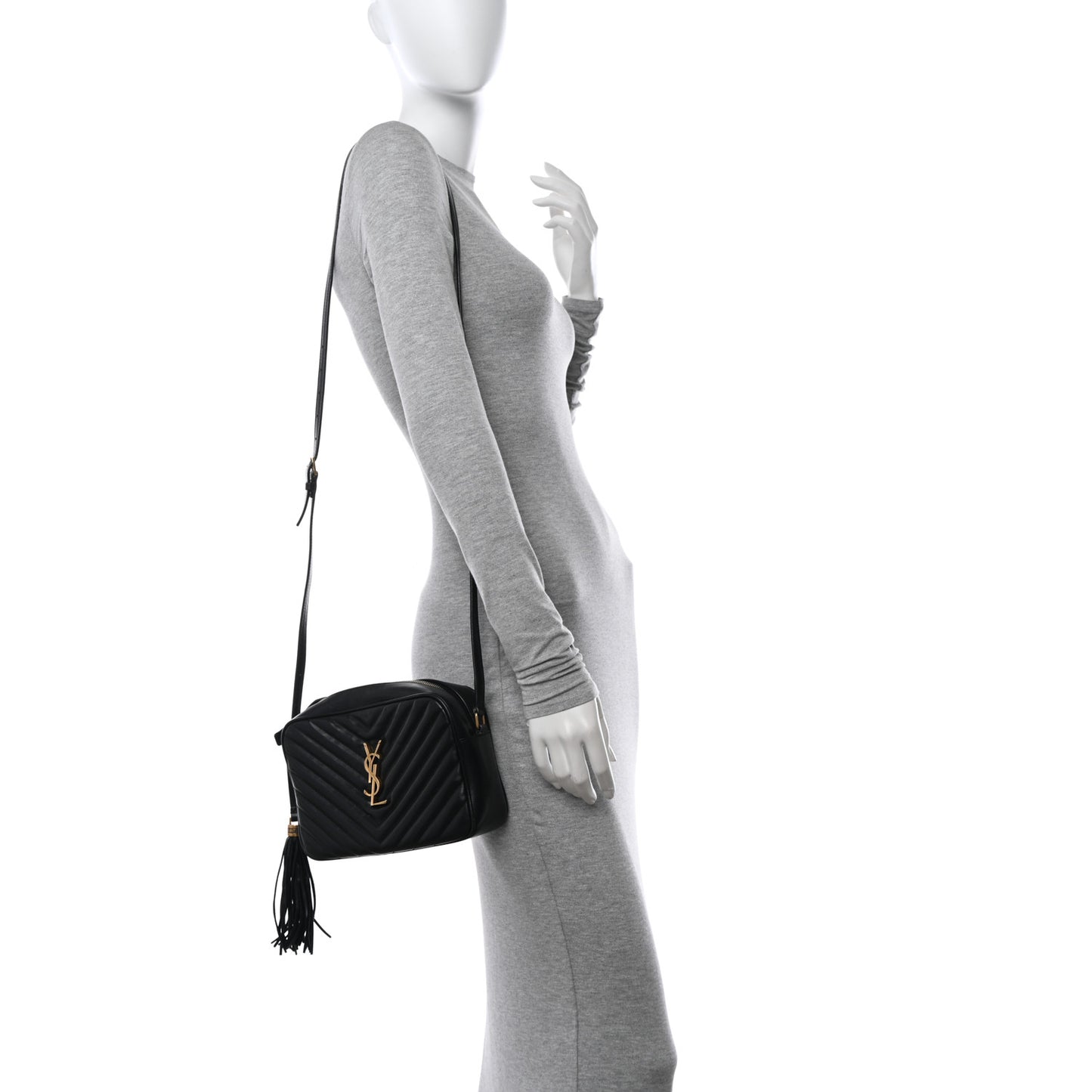 Calfskin Matelasse Monogram Lou Camera Bag Black