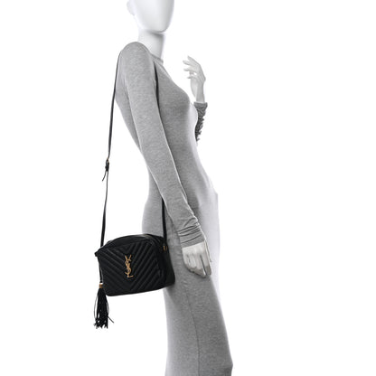 Saint Laurent Calfskin Matelasse Monogram Lou Camera Bag Black 2 of 14