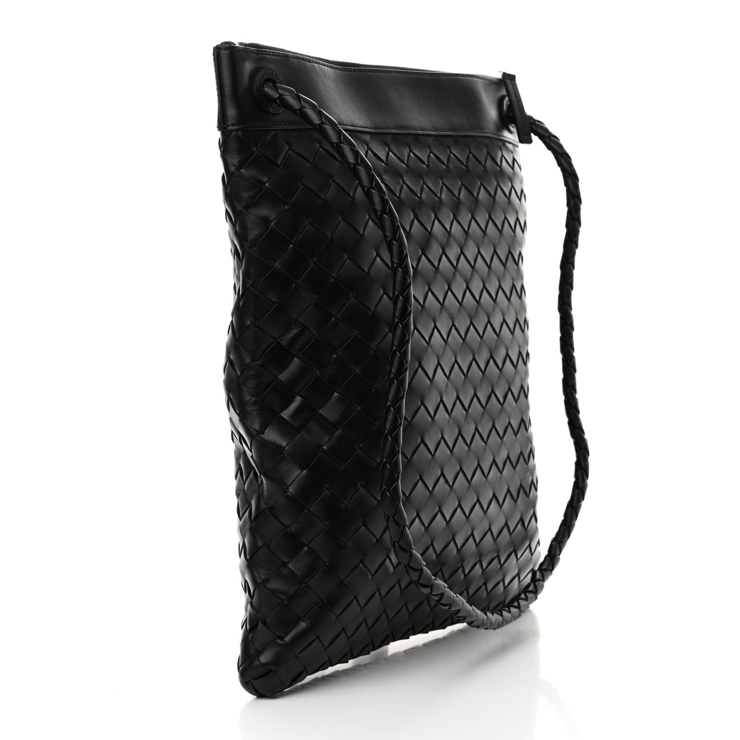 Nappa Intrecciato Andiamo Flat Messenger Black