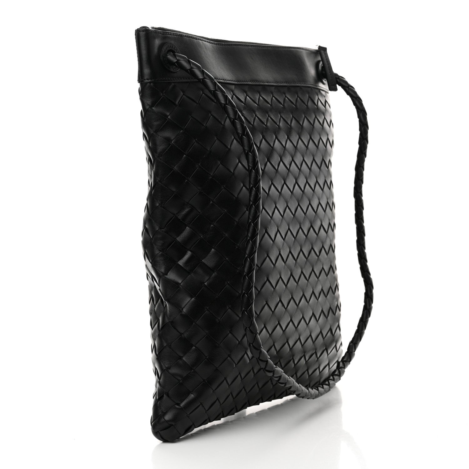 Bottega Veneta Nappa Intrecciato Andiamo Flat Messenger Black 3 of 10