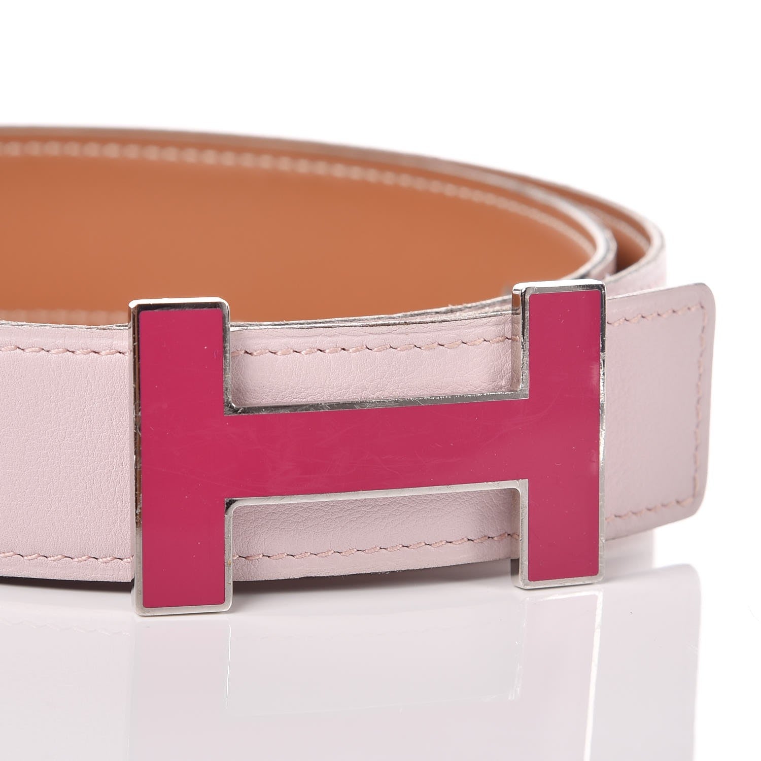 Hermes Swift 32mm Quizz H Belt 85 Rose Dragree Gold 7 of 8