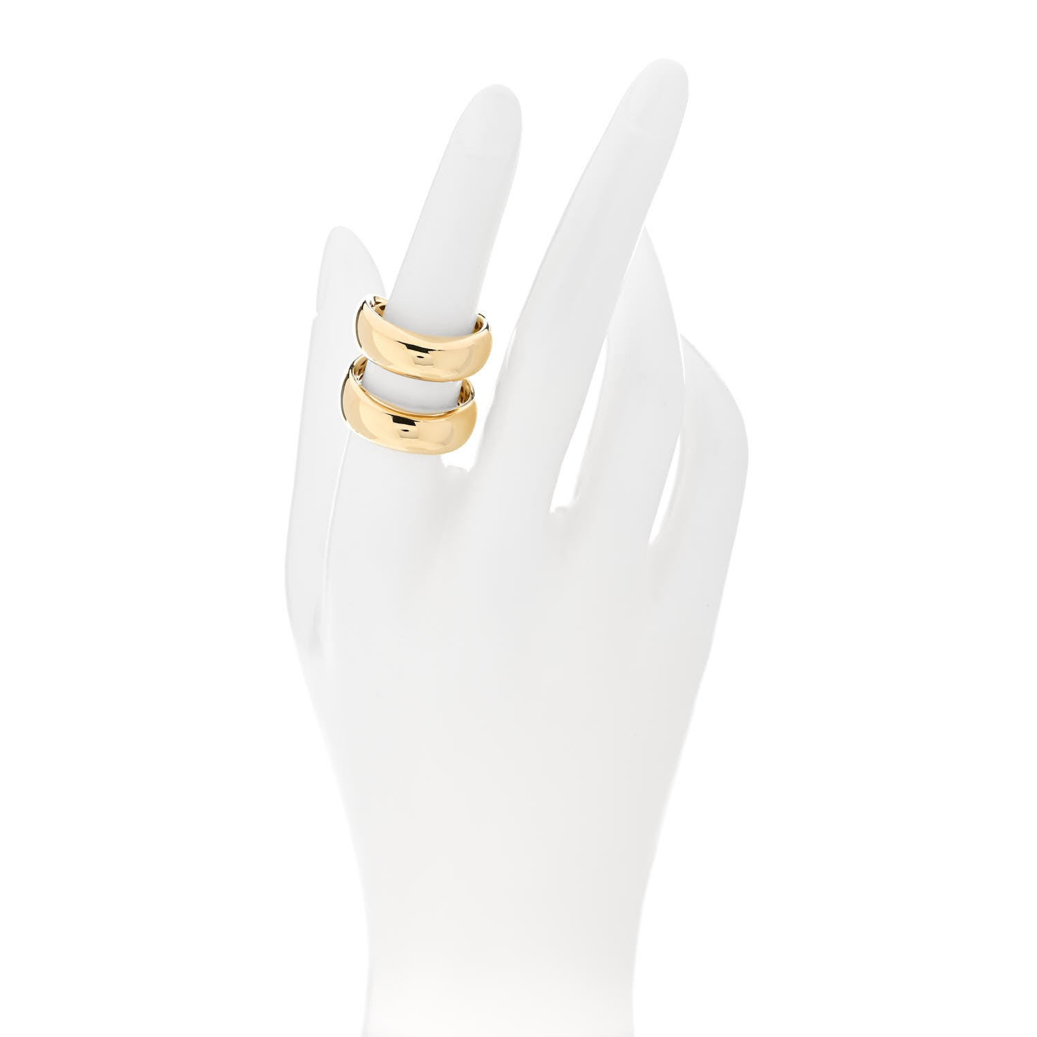 Roberto Coin 18K Yellow Gold Double Band Ring 54 6.75 2 of 5