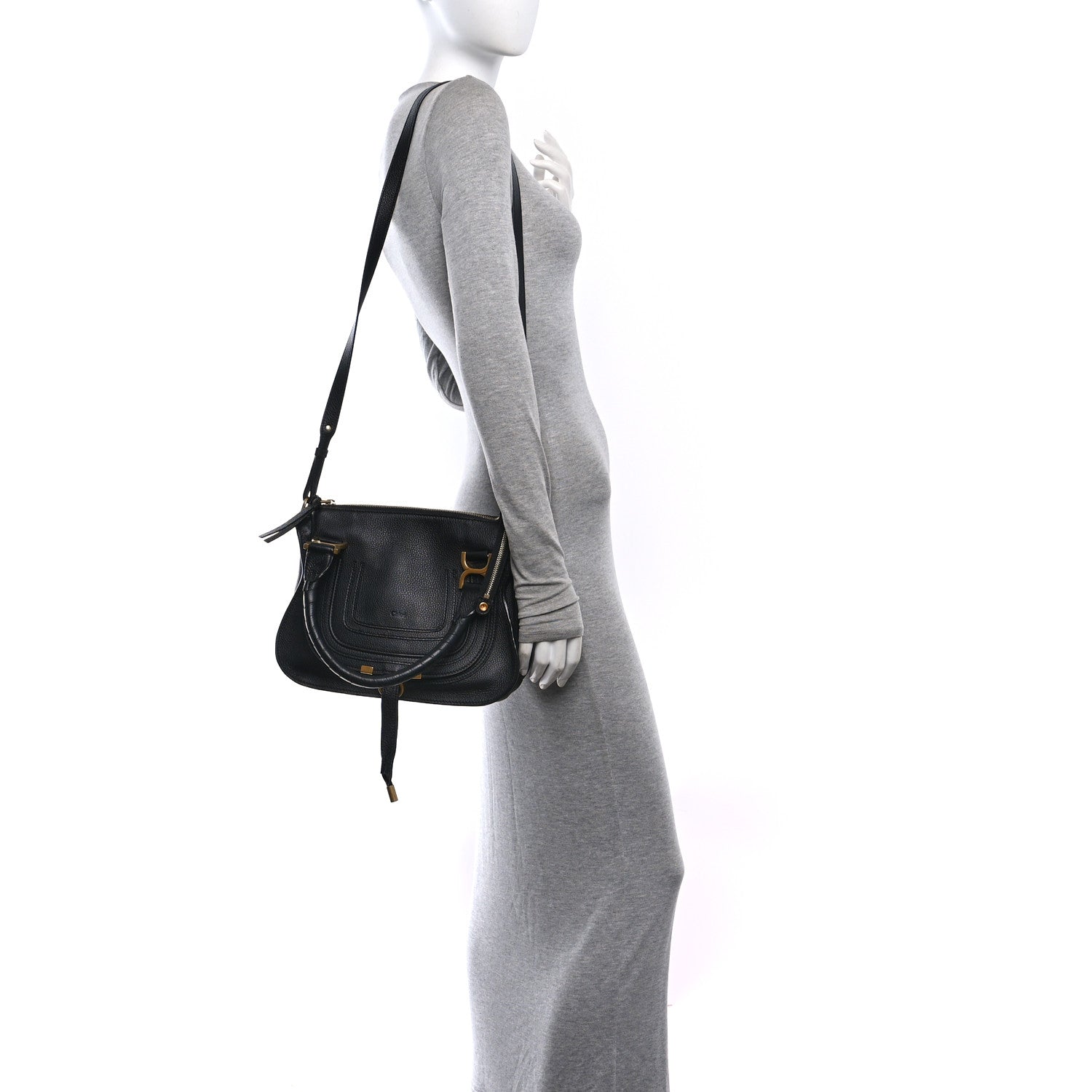 Chloe Calfskin Small Marcie Satchel Black 2 of 12