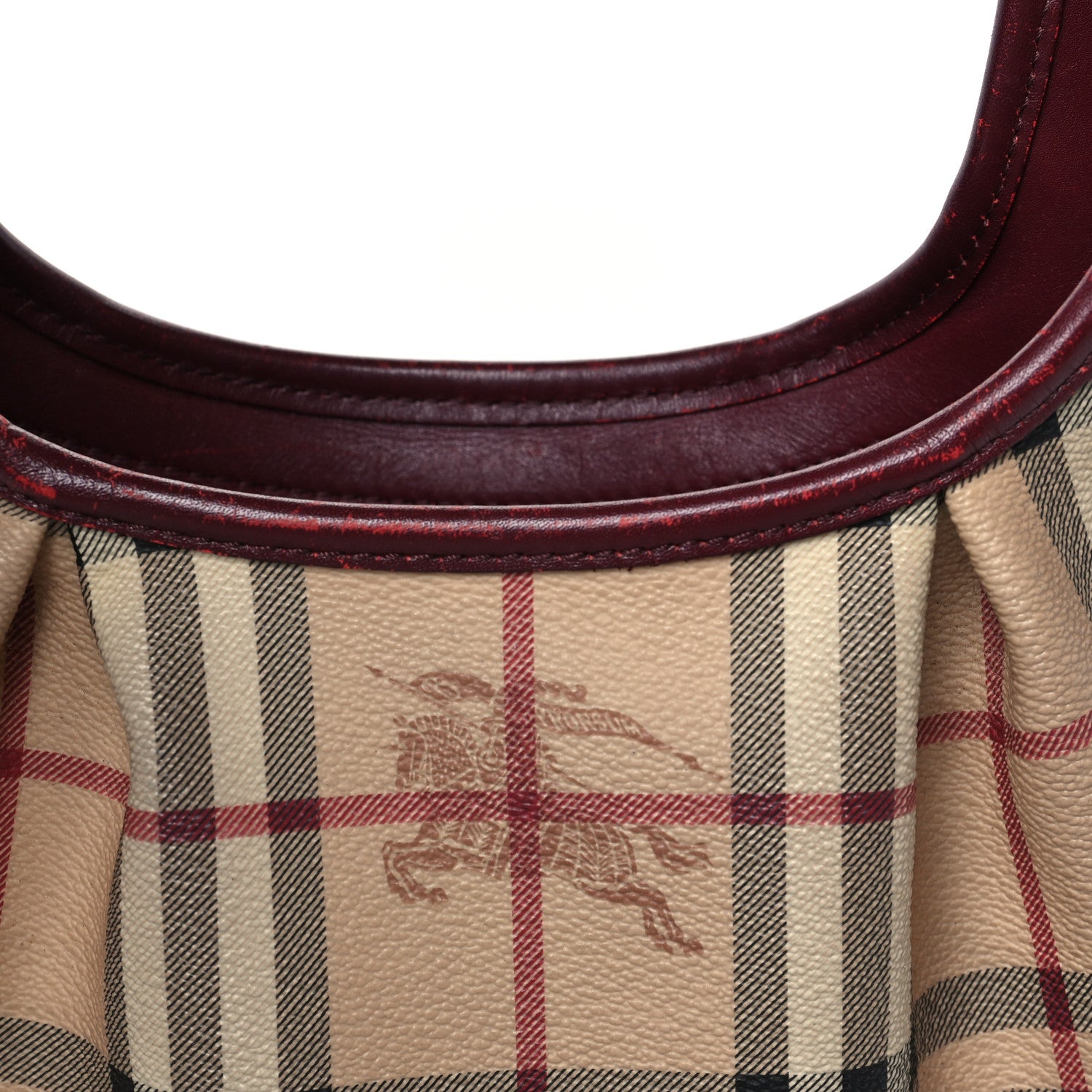 Burberry Haymarket Check Small Brooklyn Hobo Burgundy 10 of 14