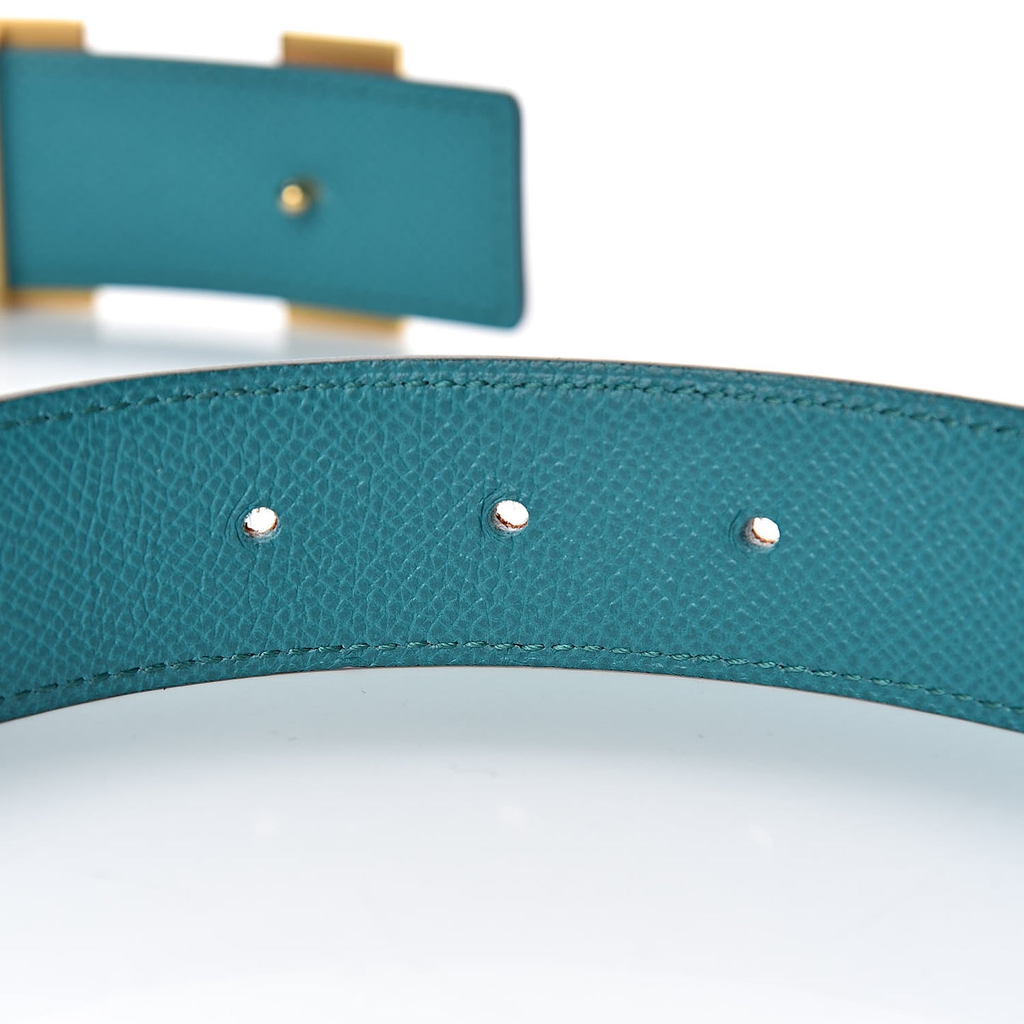 Swift Epsom 32mm H Belt 95 Gold Bleu Paon