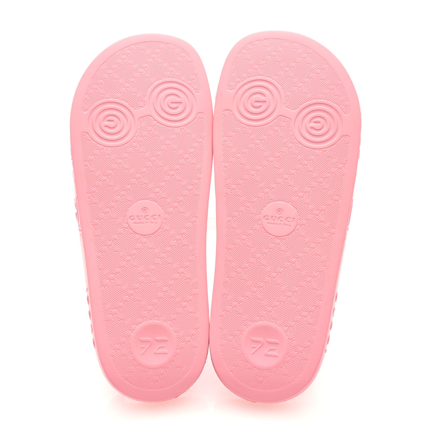 Rubber GG Monogram Perforated Womens Slide Sandals 38 Rose Box