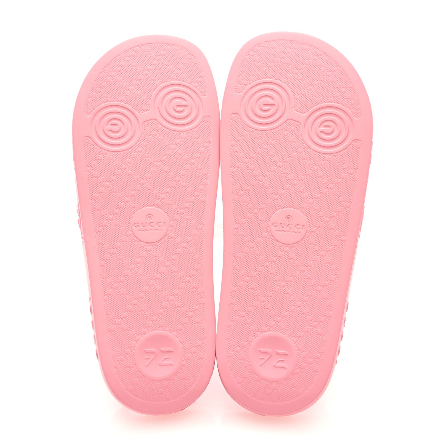 Gucci Rubber GG Monogram Perforated Womens Slide Sandals 38 Rose Box 5 of 7