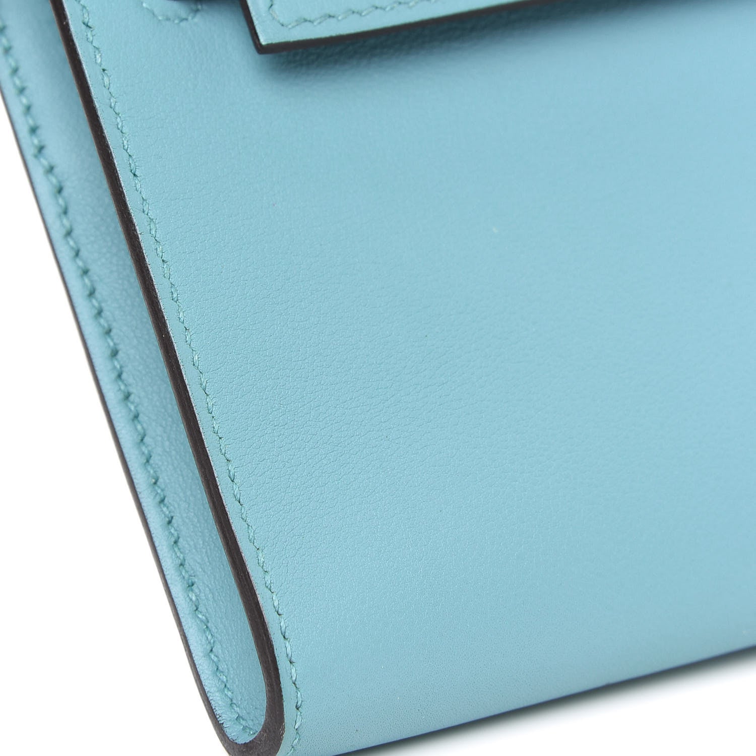 Hermes Swift Kelly Cut Clutch Pochette Bleu Saint Cyr 8 of 9