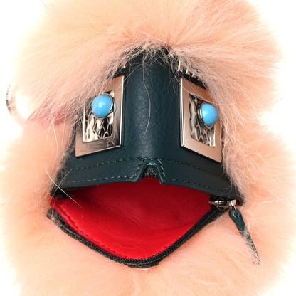 Fendi Fox Fur Calfskin Hypnoteyes Coin Purse Bag Charm Palmspring English Green 4 of 6