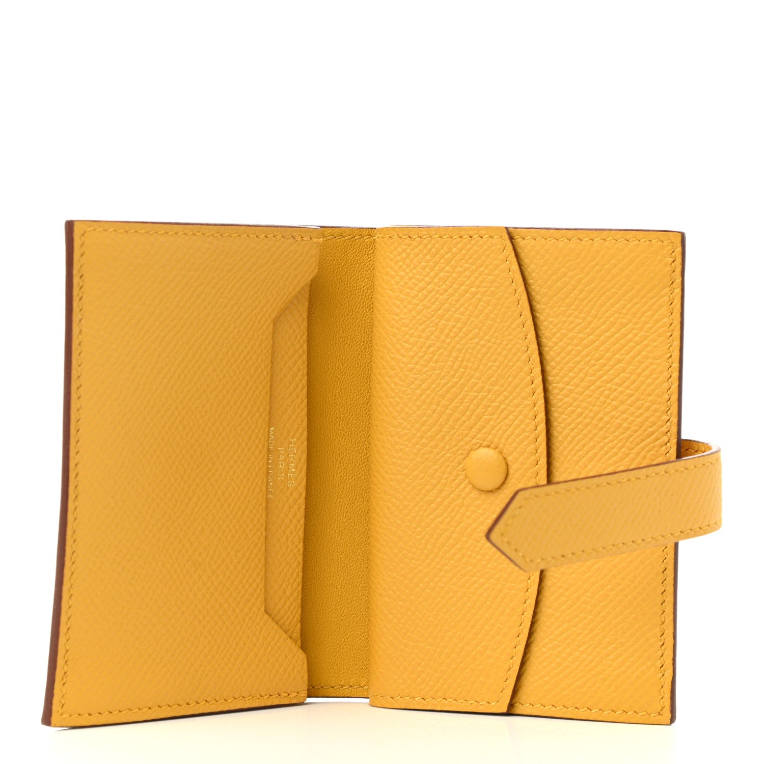 Hermes Epsom Mini Bearn Wallet Jaune Ambre 5 of 7
