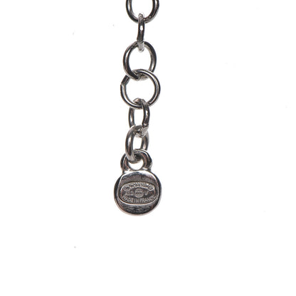 Chanel Crystal CC Pendant Necklace Silver 6 of 6