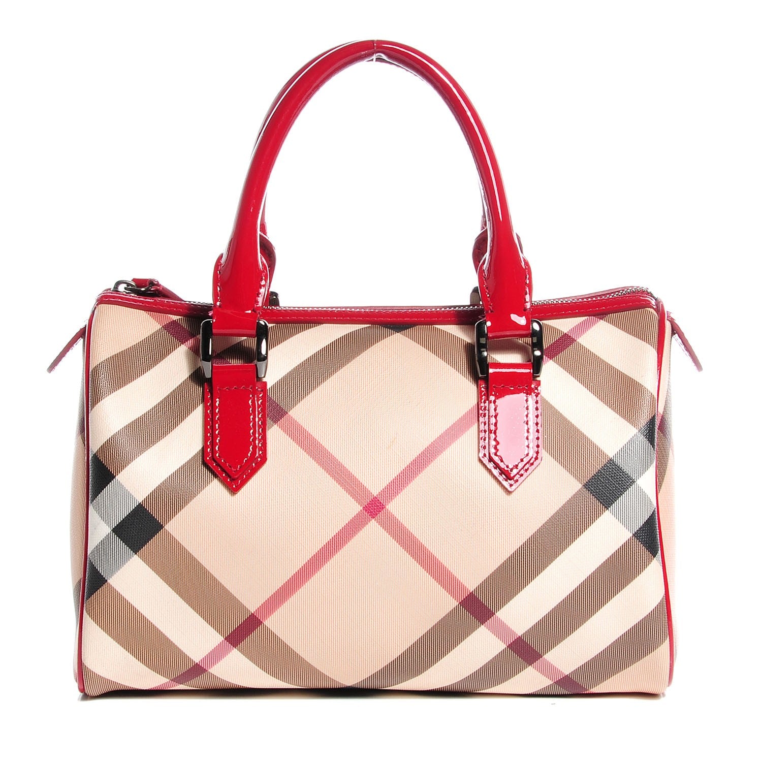 Burberry Nova Check Chester Bowling Small Bag Red 1 of 7