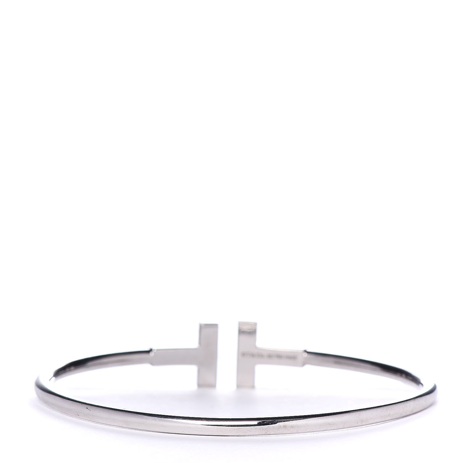 Tiffany 18K White Gold Diamond T Wire Bracelet 3 of 4