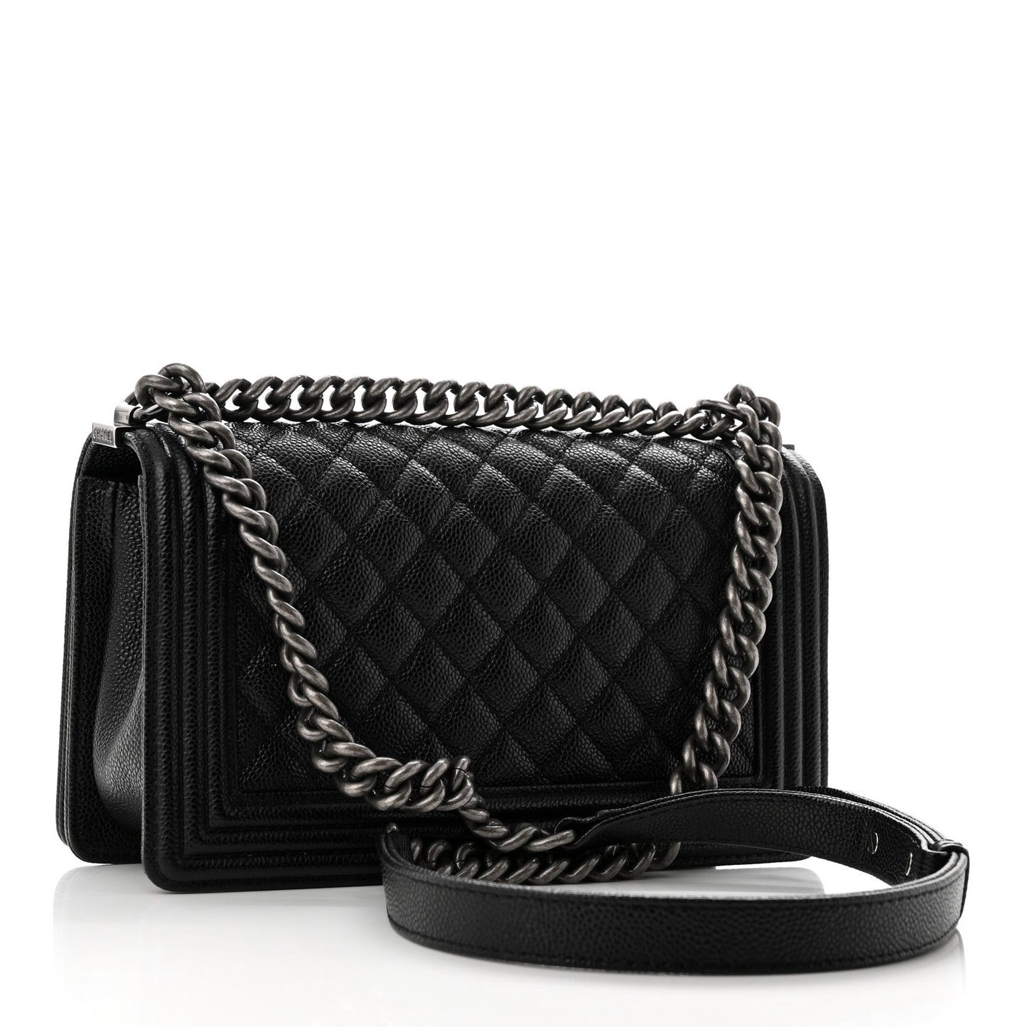 Caviar Quilted Medium Boy Flap Black