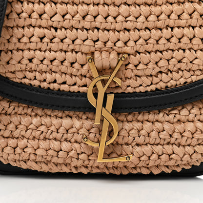 Saint Laurent Woven Raffia Monogram Kaia Satchel Tan 7 of 12