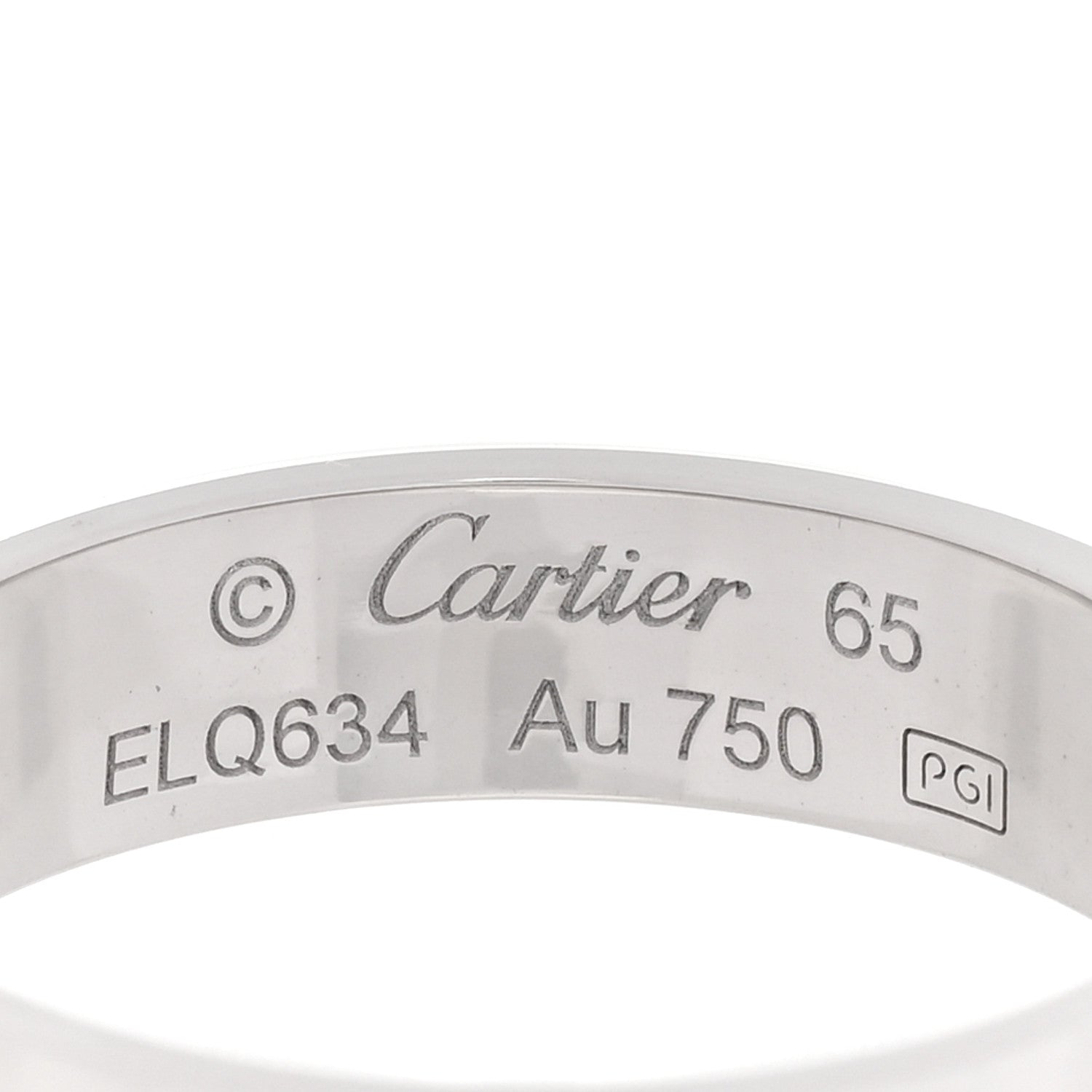 Cartier 18K White Gold 5.5mm LOVE Ring 65 11 4 of 4