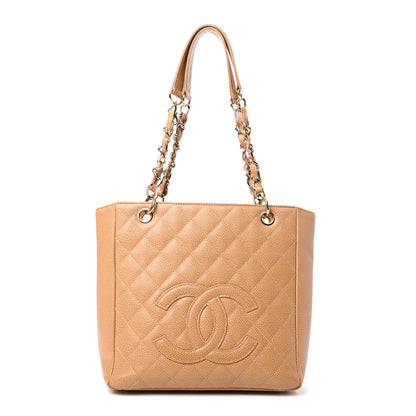 Chanel Caviar Quilted Petit Shopping Tote PST Beige 1 of 8
