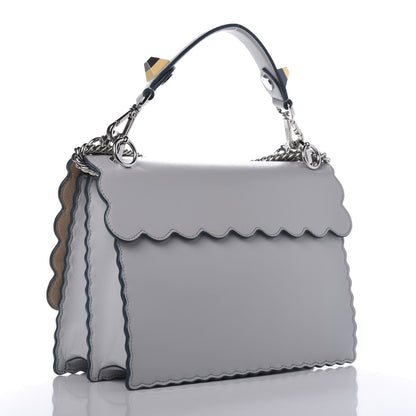 Fendi Vitello Liberty Scalloped Studded Kan I Shoulder Bag Grigio Perla 4 of 11