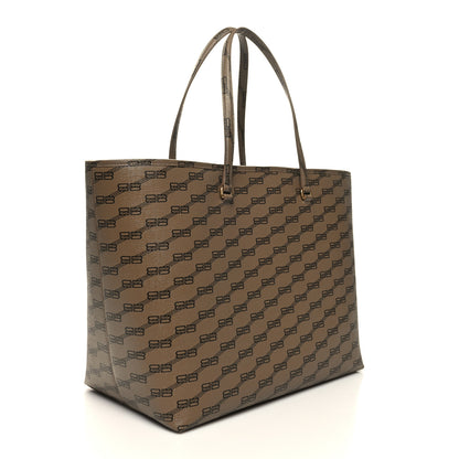Balenciaga Coated Canvas BB Monogram Large Signature East West Shopper Bag Beige Brown 3 of 10