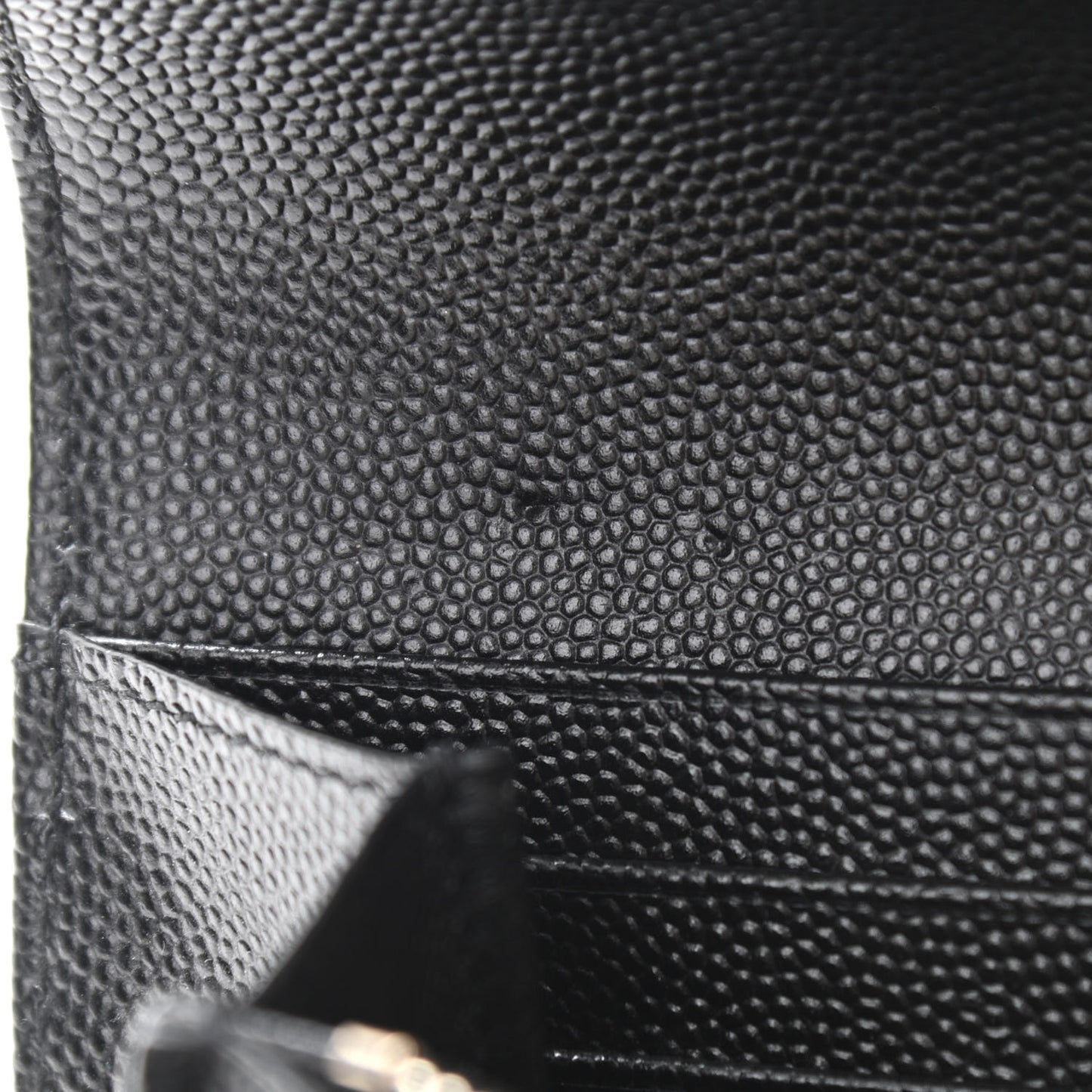 Calfskin Matelasse Chevron Monogram Flap Wallet Black