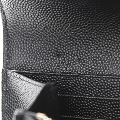 Saint Laurent Calfskin Matelasse Chevron Monogram Flap Wallet Black 7 of 9