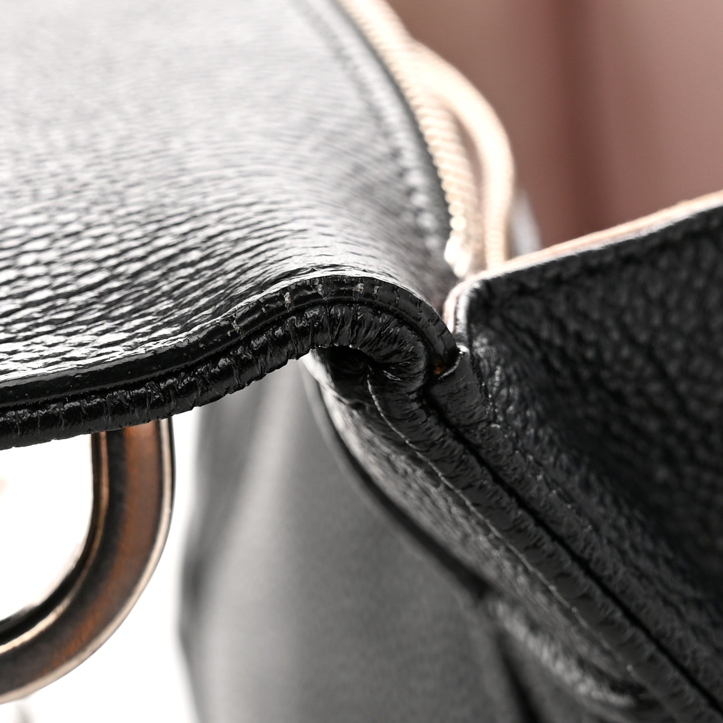 Grained Calfskin Medium Diorama Flap Bag Black