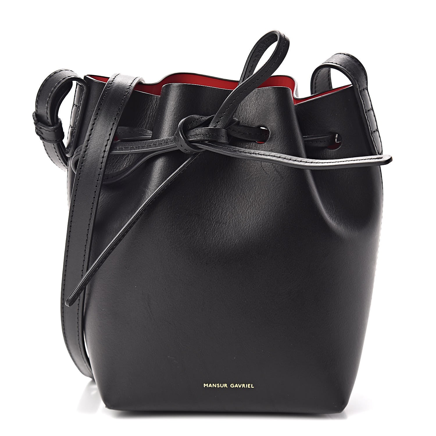 Mansur Gavriel Calfskin Mini Mini Bucket Bag Black Flamma 1 of 9