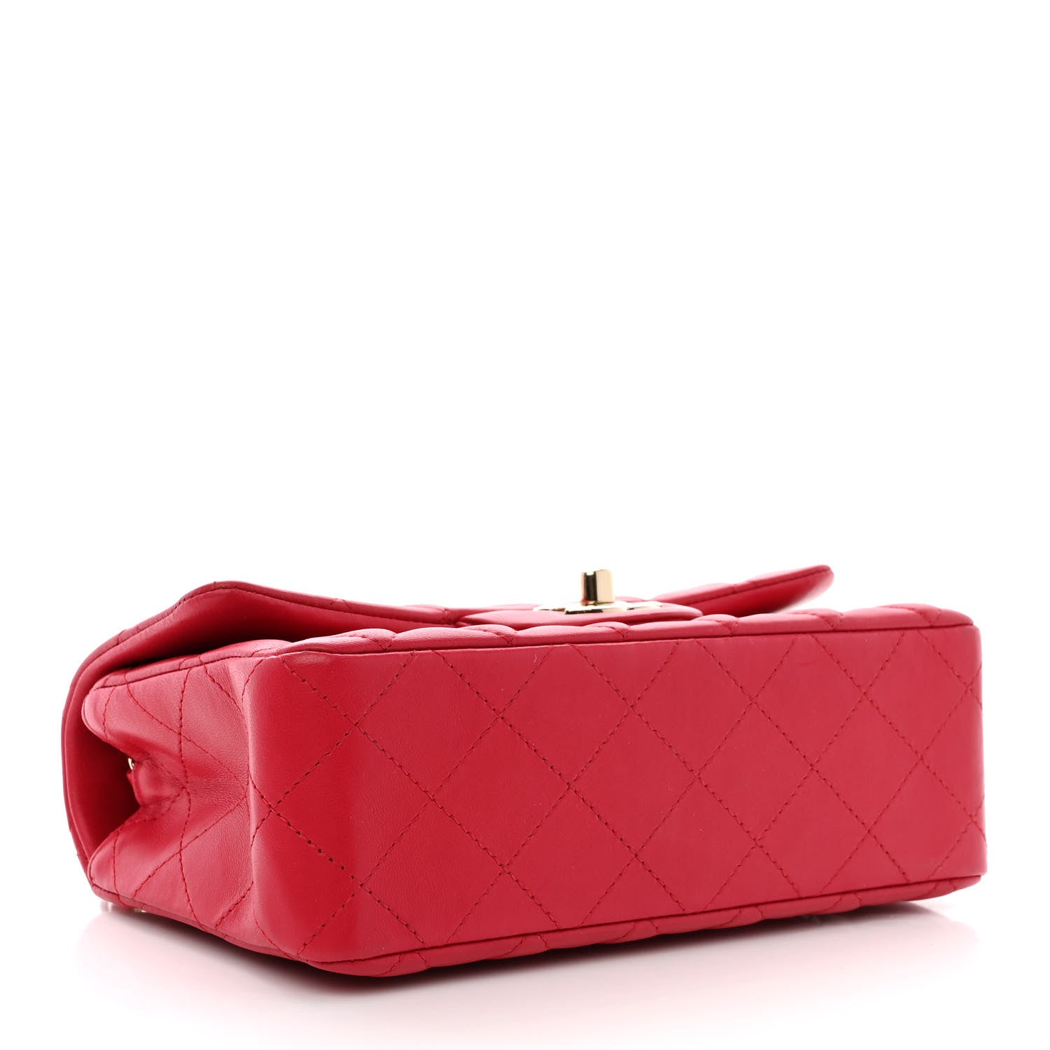 Chanel Lambskin Quilted Mini Rectangular Flap Red 4 of 10