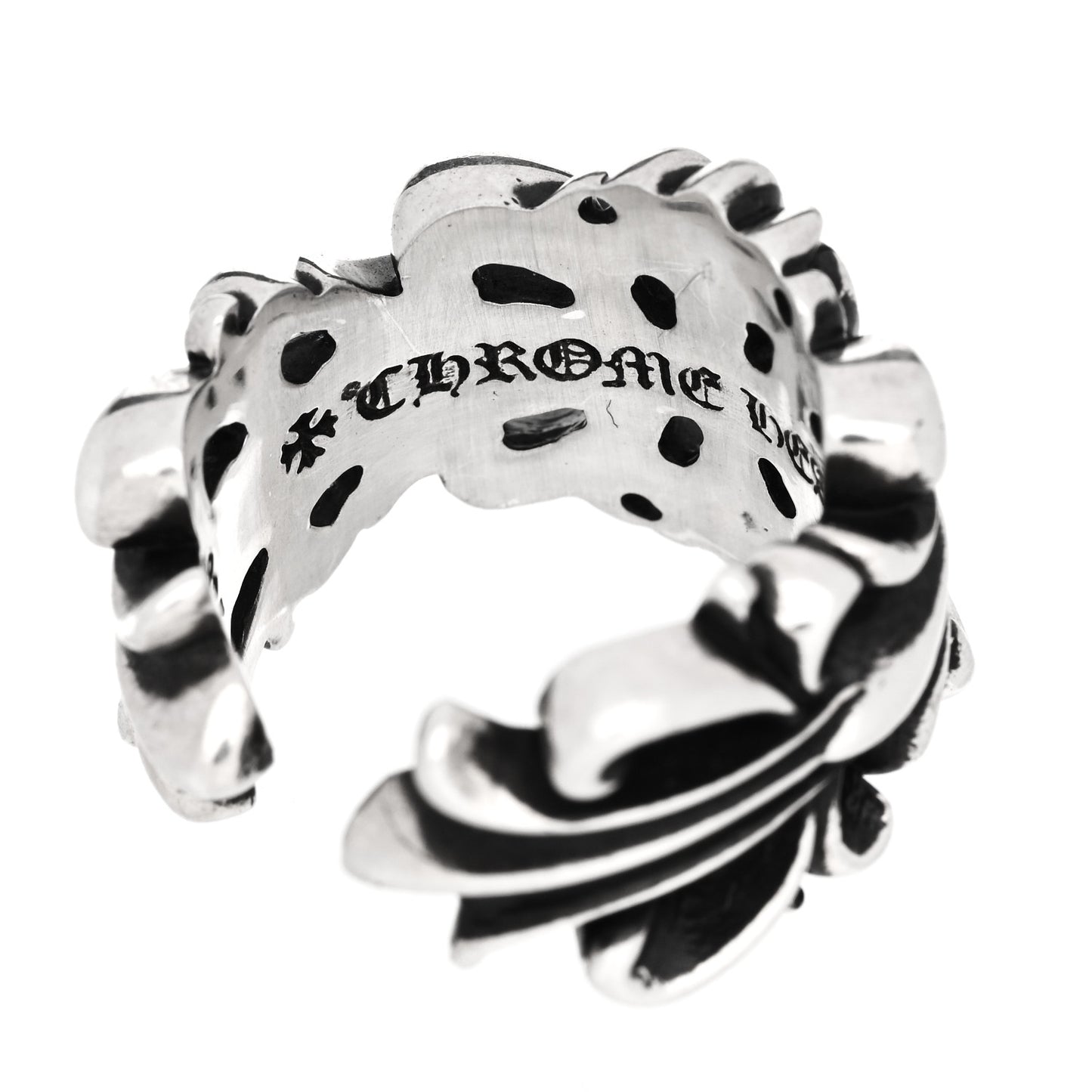 Sterling Silver Double Floral Cross Ring 54 7