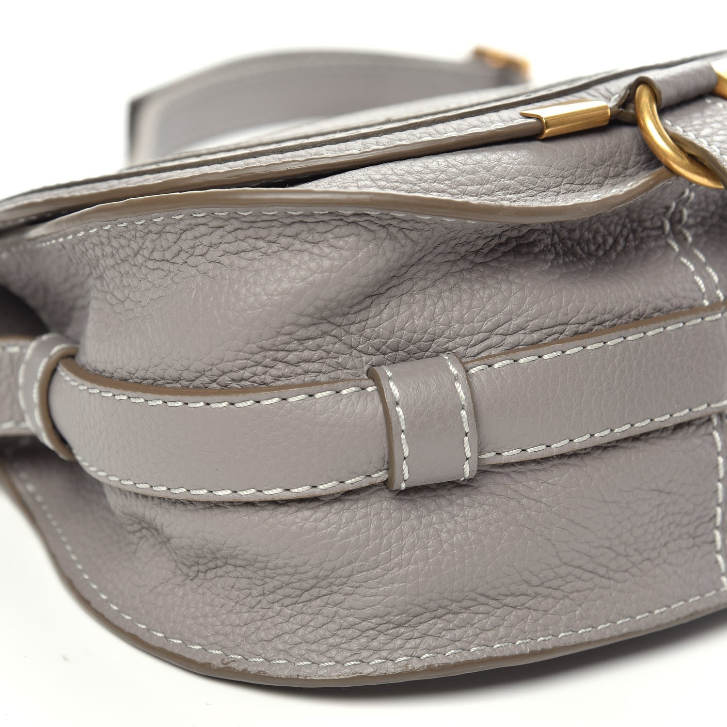 Chloe Calfskin Mini Marcie Round Crossbody Bag Cashmere Grey 7 of 9
