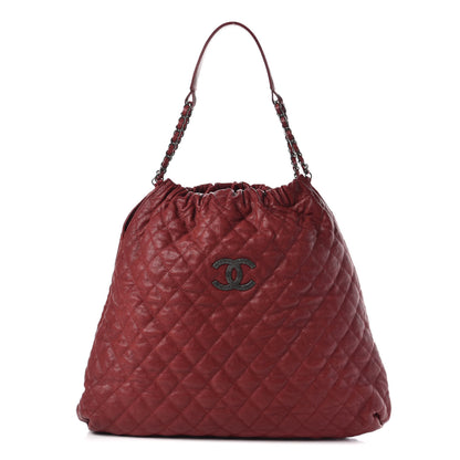 Chanel Caviar Quilted Large Elastic Tote Red 1 of 9